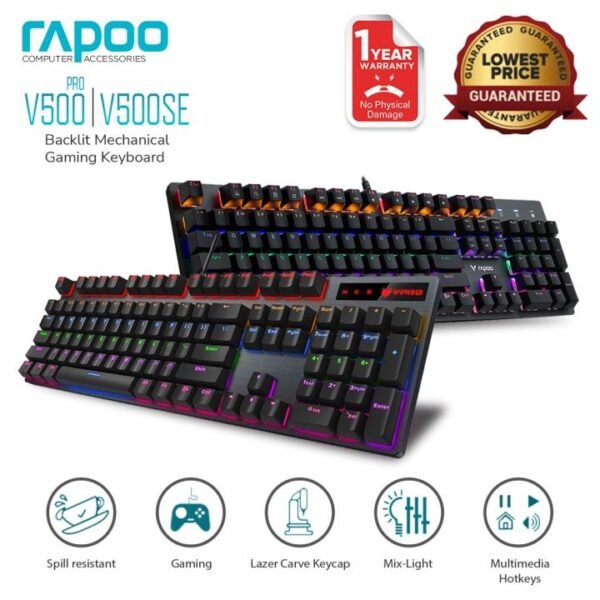 Upgrade Your Gaming Setup with the Sleek and Stylish Rapoo V500 Pro/SE Mechanical Keyboard
