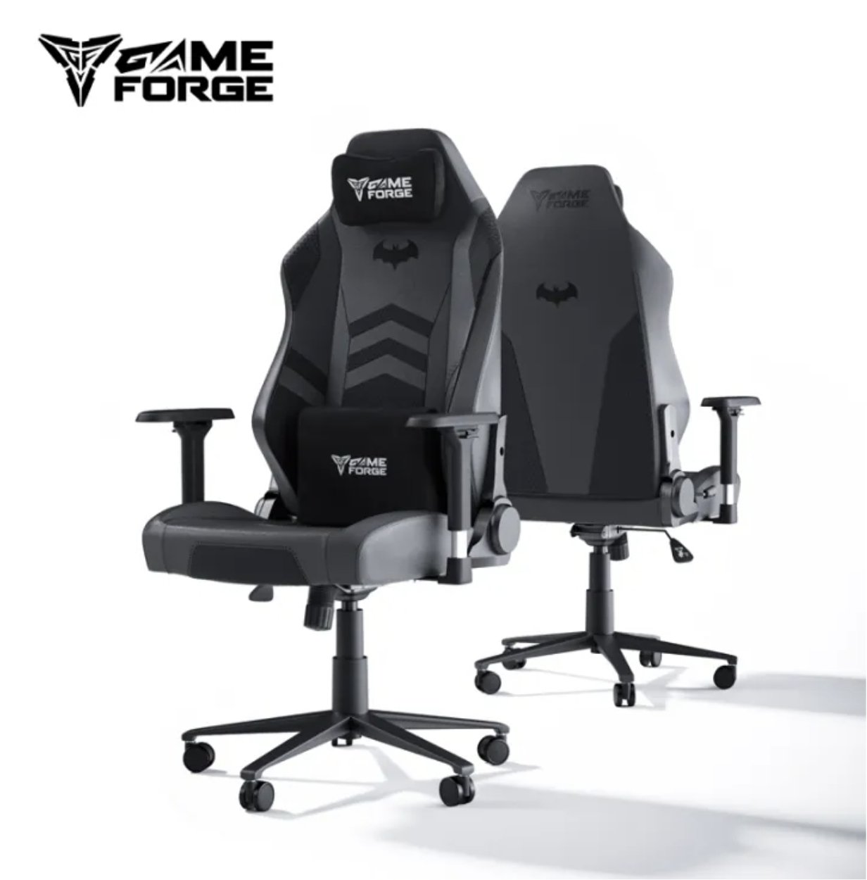 GAMEFORGE Dark Shadow Gaming Chair - Magnetic Headrest, 4D Adjustable Armrests, Ergonomic Design with Height & Tilt Adjustability