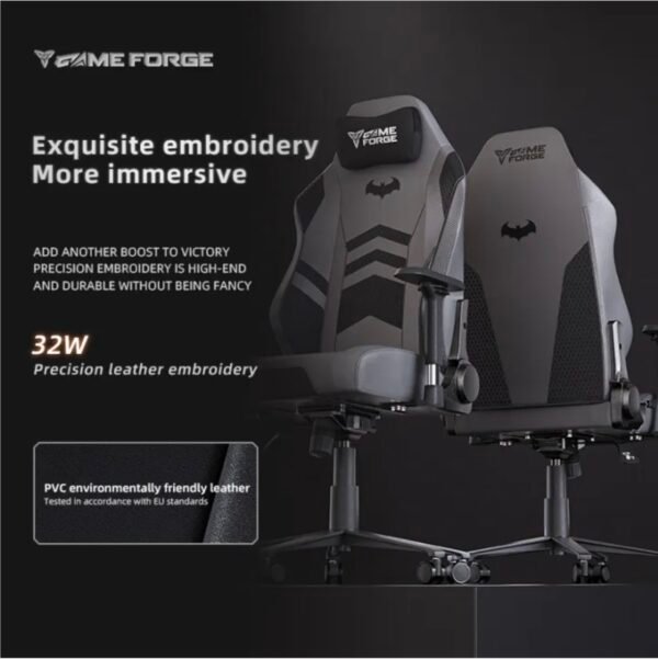 GAMEFORGE Dark Shadow Gaming Chair - Magnetic Headrest, 4D Adjustable Armrests, Ergonomic Design with Height & Tilt Adjustability