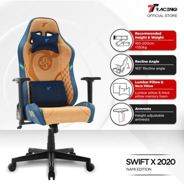 TTRacing Swift X 2020 Nami Edition Air Threads Fabric Gaming Chair | One Piece Collection - 2 Years Official Warranty