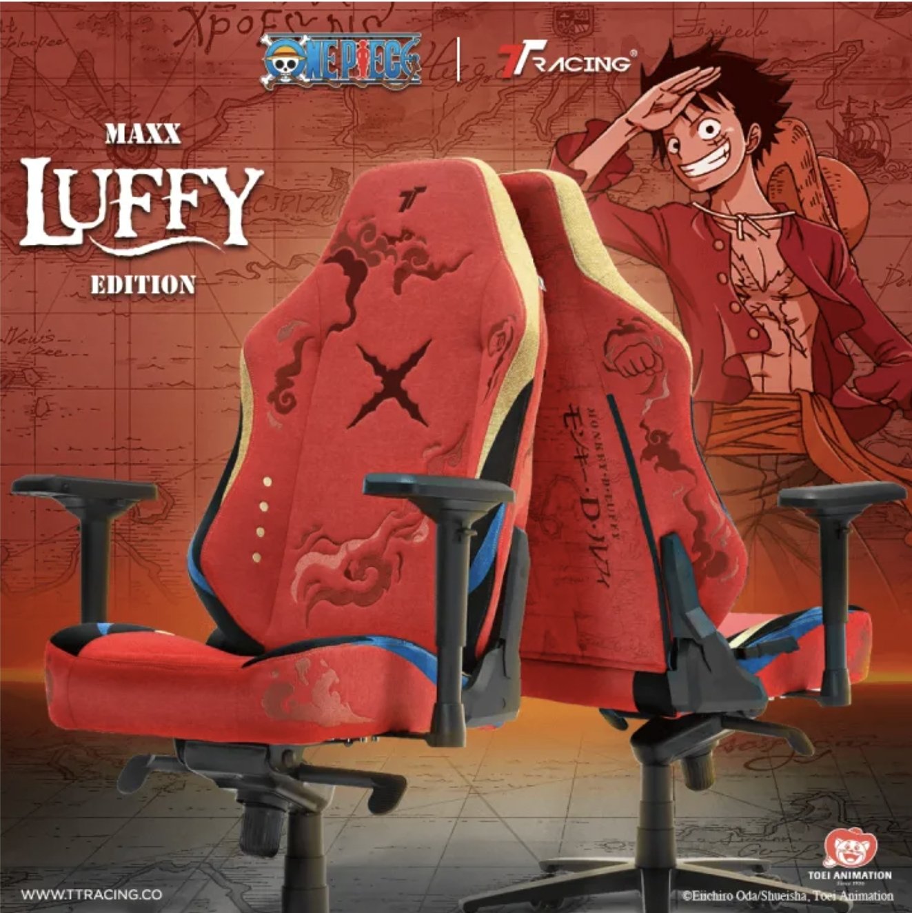 TTRacing Maxx Luffy Edition Air Threads Fabric Gaming Chair | One Piece Collection - 2-Year Official Warranty