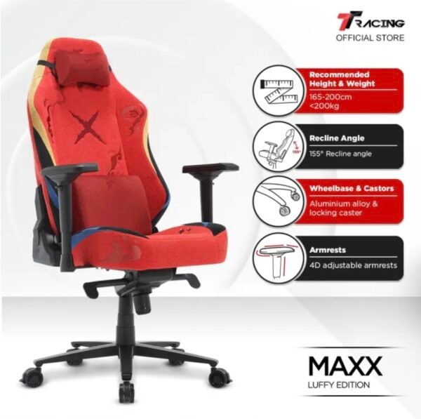TTRacing Maxx Luffy Edition Air Threads Fabric Gaming Chair | One Piece Collection - 2-Year Official Warranty