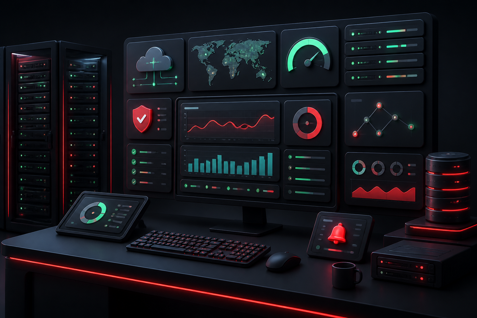 Generated server monitoring illustration